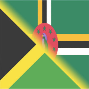 Adesivo Bandeira Dominicana jamaicana   Half Jamaica Domin