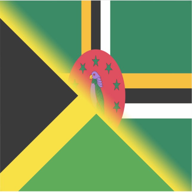 Adesivo Bandeira Dominicana jamaicana | Half Jamaica Domin (Frente)