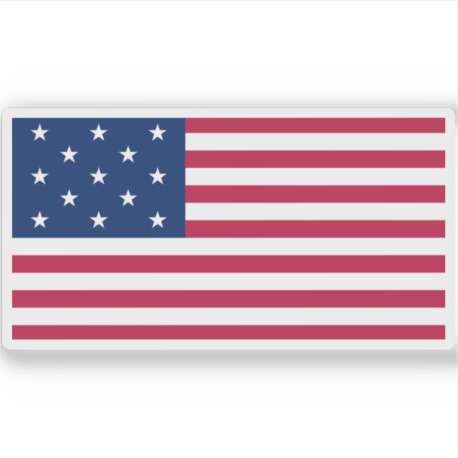 Adesivo Bandeira dos Estados Unidos da América (1777-1795) (Frente)