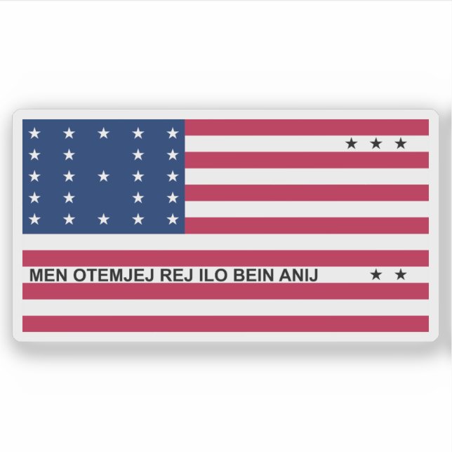 Adesivo Bandeira dos ilhéus Bikini, Micronésia, Oceânia (Frente)