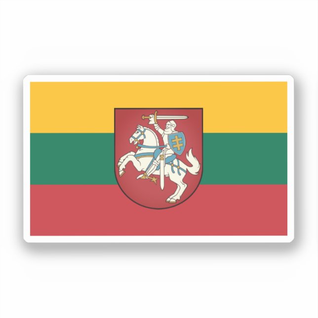 Adesivo Bandeira e casaco de armas da Lituânia (Frente)