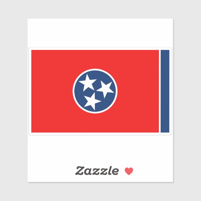 Adesivo Bandeira estadual do Tennessee (Folha)