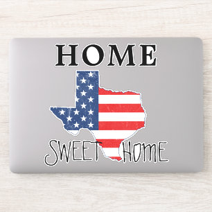 Adesivo Bandeira Home doce Home de Texas EUA das citaçõe
