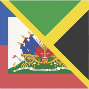 Adesivo Bandeira jamaicana do Haiti   Half Jamaica Haiti