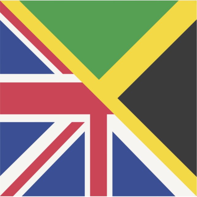 Adesivo Bandeira jamaicana inglesa | Bandeira Half Jamaica (Frente)