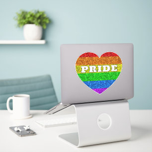 Adesivo Bandeira LGBT vibrante do arco-íris brilho do orgu