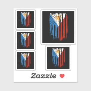 Adesivo Bandeira Metade Americana das Filipinas