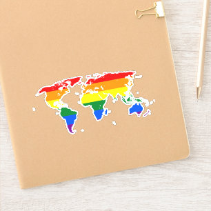 Adesivo Bandeira Mundial Arco-íris do Orgulho Gay