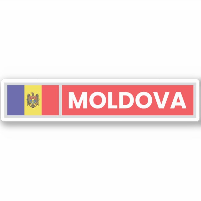 Adesivo Bandeira Nacional da Moldávia (Frente)