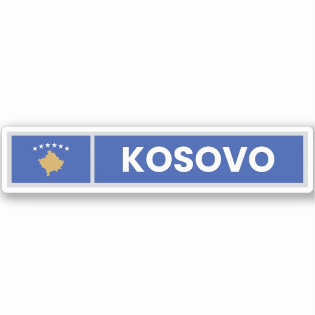 Adesivo Bandeira Nacional do Kosovo (Frente)