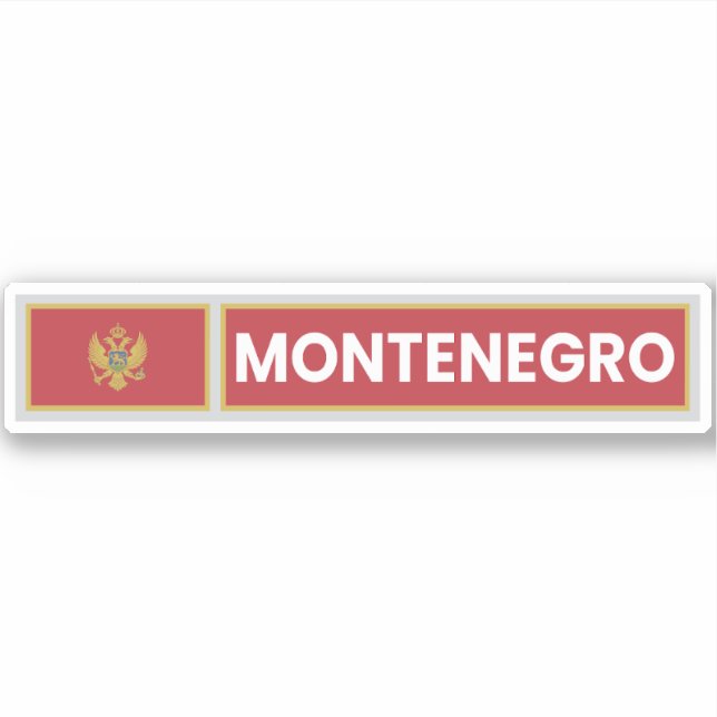 Adesivo Bandeira Nacional do Montenegro (Frente)