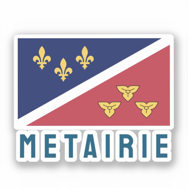 Adesivo Bandeira (não oficial) de Metairie, Louisiana (Frente)