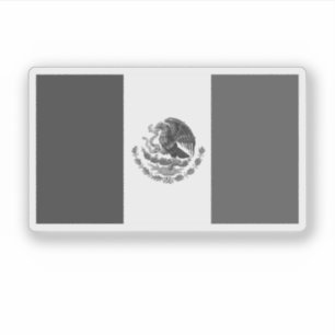 Adesivo Bandeira Negra e Branca do México