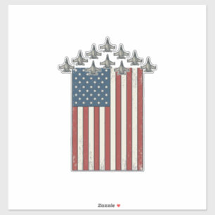 Adesivo Bandeira Patriótica de Avião de Combate Desenho de