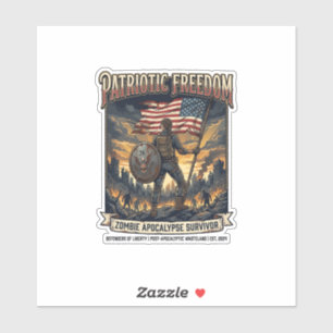 Adesivo Bandeira Patriótica de Ferrugem Sobrevivente Apoca