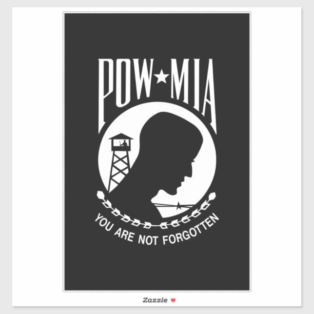 Adesivo Bandeira POW MIA: Soldados desaparecidos da Guerra (Folha)