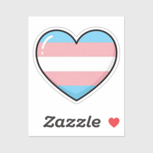 Adesivo Bandeira Transgênero Coração LGBTQIA+