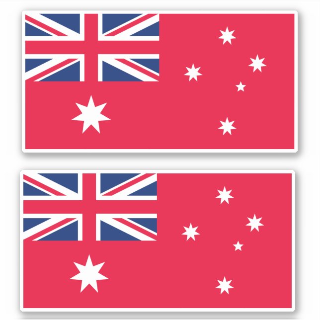 Adesivo bandeira vermelha bandeira australiana antes do ex (Frente)