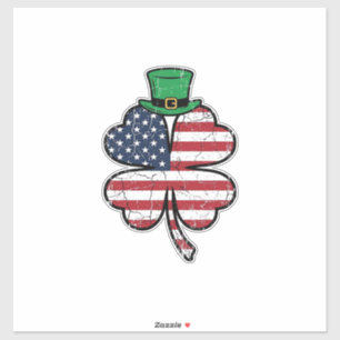 Adesivo Bandeira Vintage Shamrock Dia de São Patrício