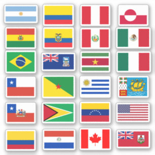 Adesivo Bandeiras da América do Sul e do Norte