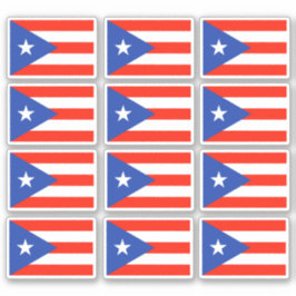 Adesivo Bandera Boricua Puerto Rican Flag 6"x6" Stickers