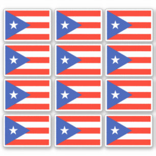 Adesivo Bandera Boricua Puerto Rican Flag 6"x6" Stickers