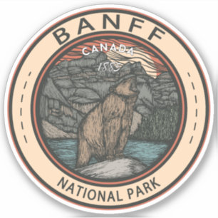 Adesivo Banff National Park Canada Viagem Emblem Vintage