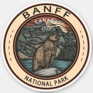 Adesivo Banff National Park Canada Viagem Emblem Vintage