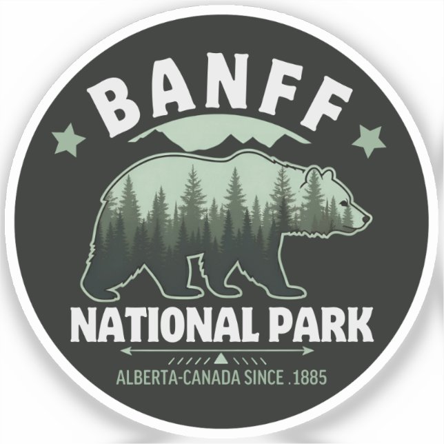 Adesivo Banff National Park Wildlife – Rustic Bear (Frente)