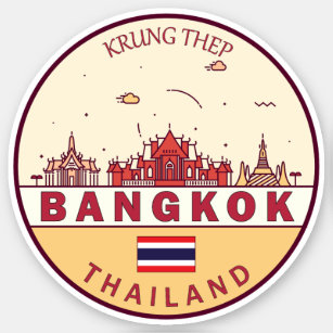 Adesivo Bangkok Tailândia Cidade do Skyline Emblem