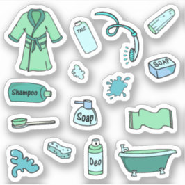 Adesivo Banheiro Azul e Bela Bonita