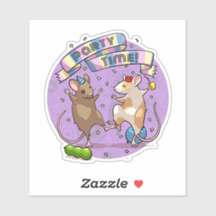 Adesivo Banner de horário dos ratos dançando Confetti e Ba