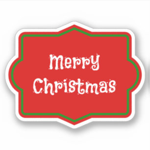 Adesivo Banner vermelho de Natal feliz, texto branco