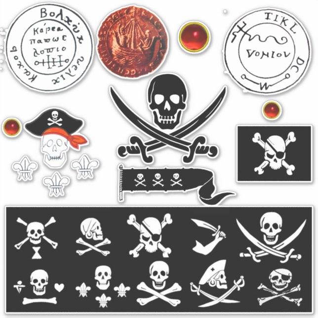 ADESIVO BANNERS DE PIRATAS E MAPAS DE TRATAMENTO DE PIRATA (Frente)