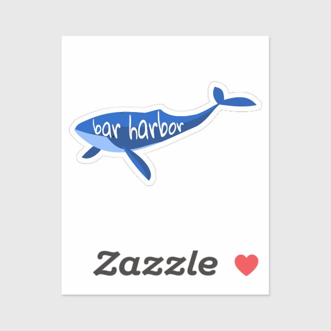 Adesivo Bar Harbour Maine Whale (Folha)