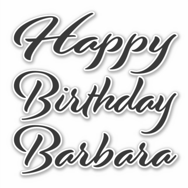 Adesivo Barbara Name Vorname black Sticker Geburtstag (Frente)