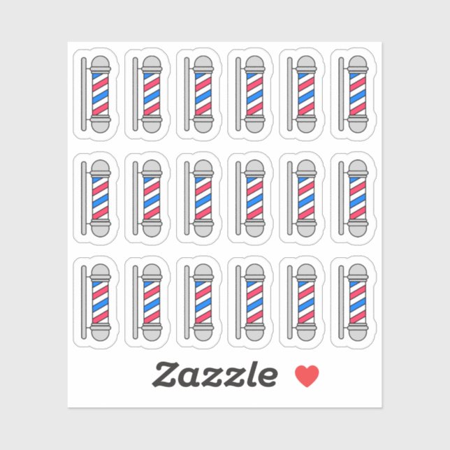 Adesivo Barber Pole Barbershop Salon Haircut Planner (Folha)