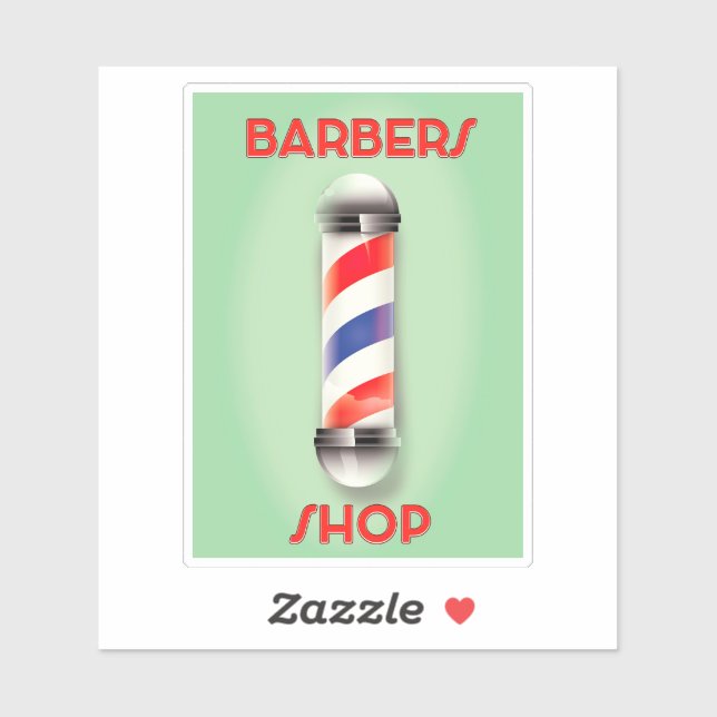 Adesivo Barbers Compram Sinal de Polo Vintage (Folha)