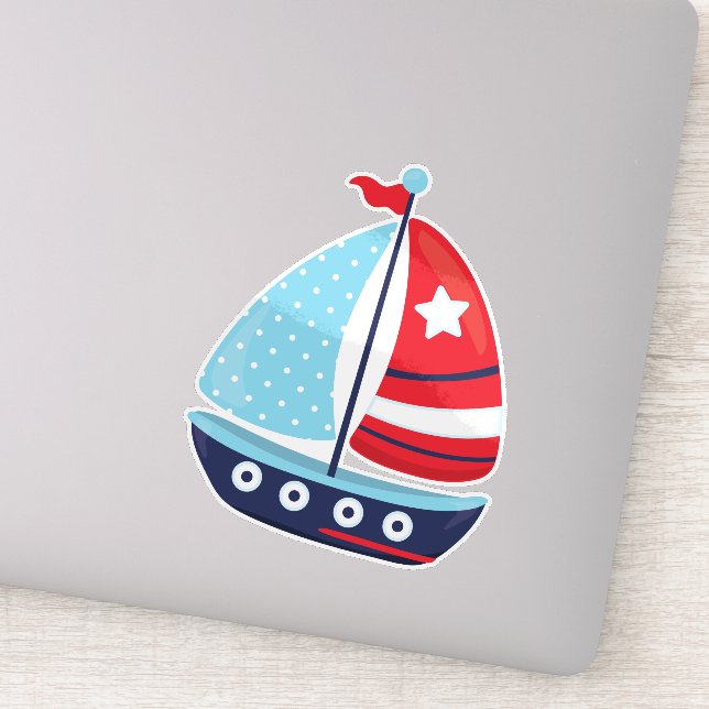 Adesivo Barco à vela, marinheiro, à vela, velas, barco, na (Detalhe)