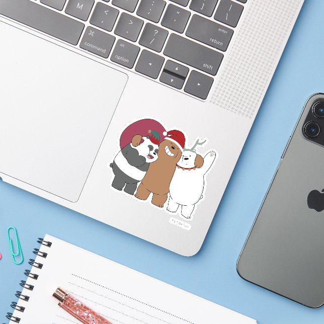 Adesivo Bare Bears - Saudações de Época (Notebook com iPhone)