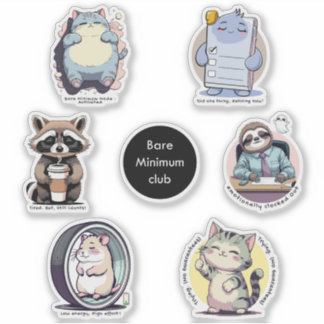 Adesivo Bare Minimum Club Sticker Sheet | Relatable funny
