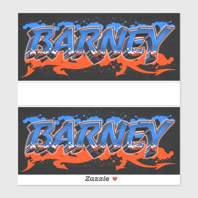 Adesivo Barney Vorname Name Graffiti Aufkleber Sticker (Folha)