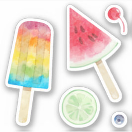 Adesivo Barra de frutas congeladas aquarela e frutas de me