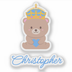 Adesivo Barramento Príncipe Real Azul Kawaii Personalizado