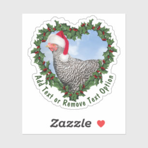 Adesivo Barred Rock Chicken Wreath Christmas