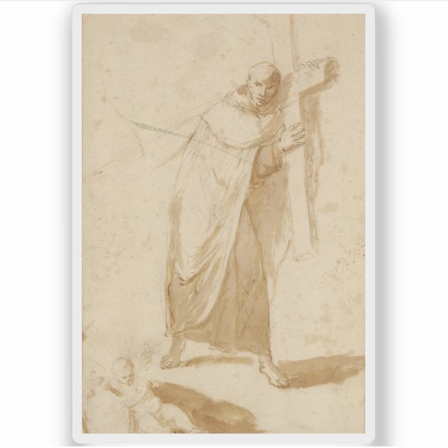 Adesivo Bartolomé Esteban Murillo - Um Carregando Monk a C (Frente)