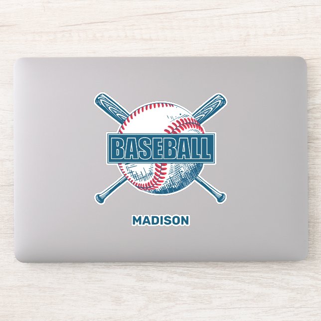 Adesivo Baseball de nome personalizado (Computador)