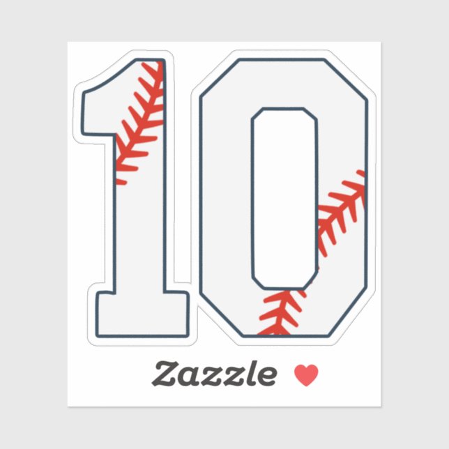 Adesivo Baseball Jersey Number 10 (Folha)