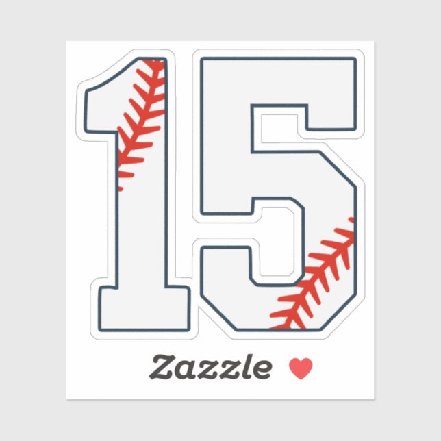 Adesivo Baseball Jersey Number 15 (Folha)