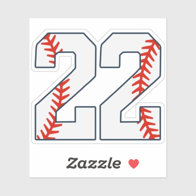 Adesivo Baseball Jersey Number 22 (Folha)